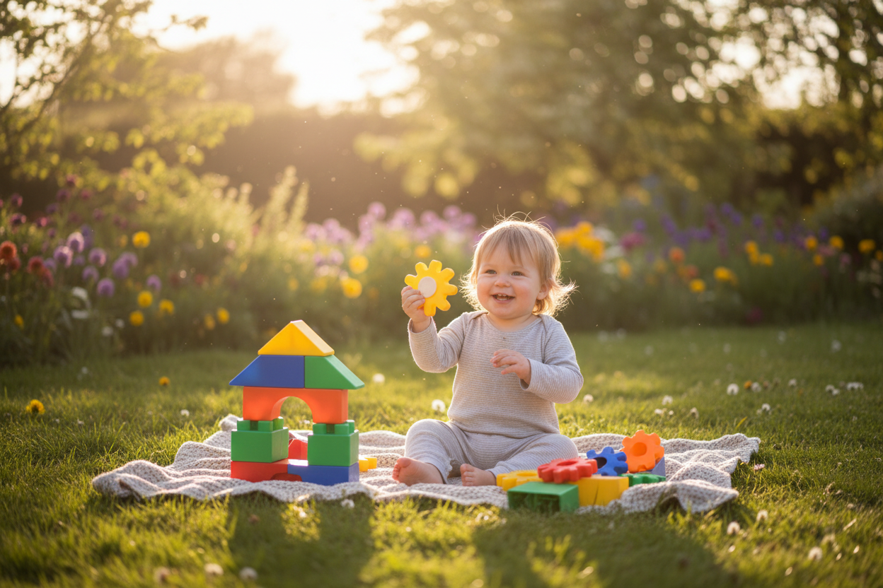 toddler with toy